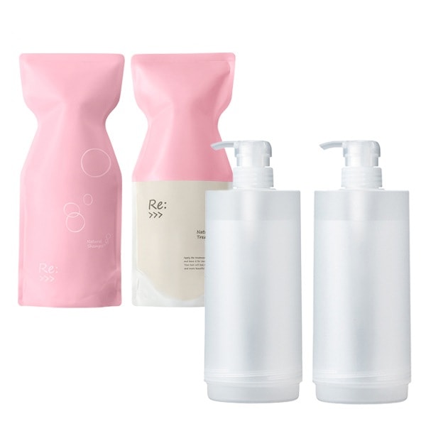 Re: ナチュラル シャンプー 600mL + トリートメント 600g カートリッジ付き セット
