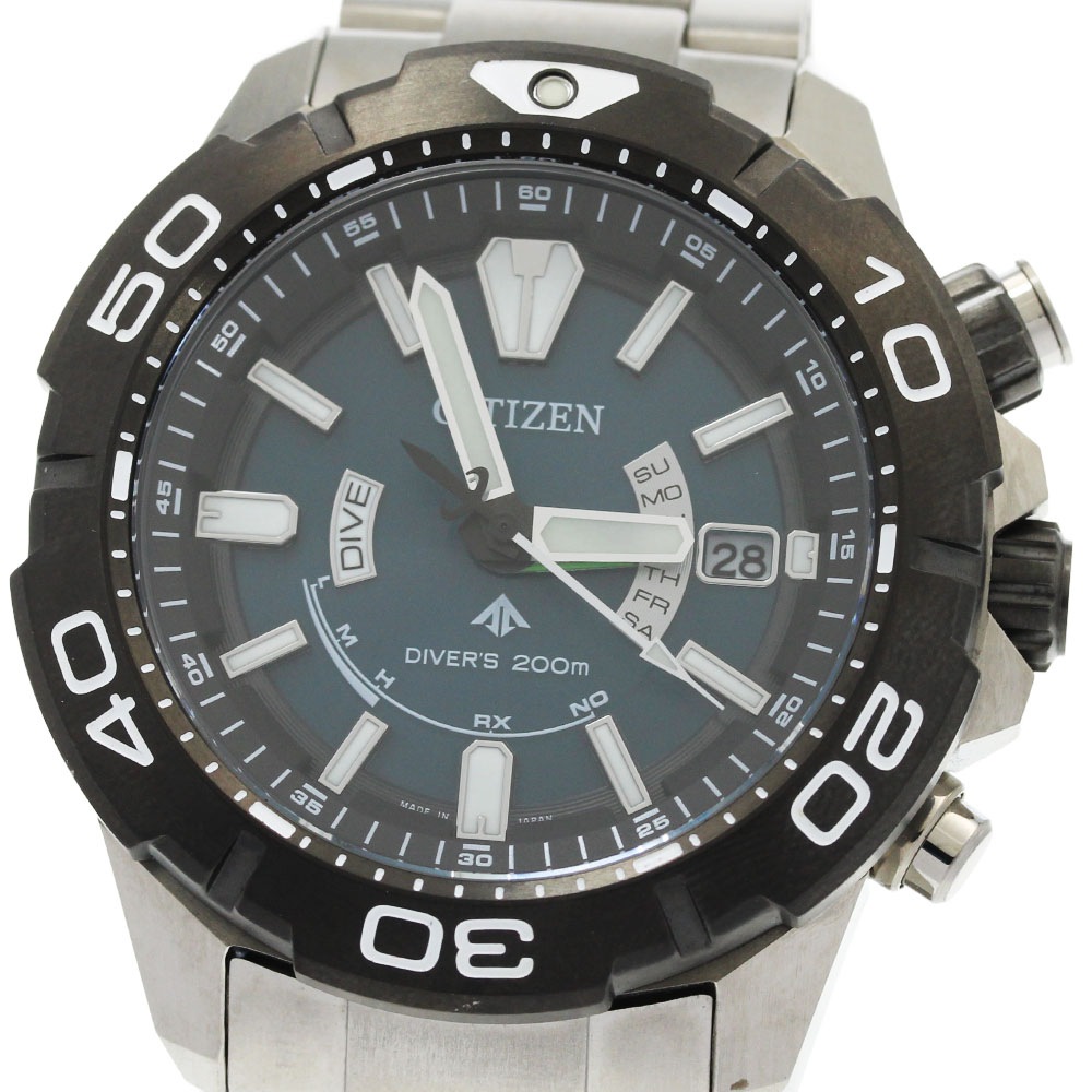 シチズン CITIZEN H112-R012487/AS7145-69L プロマスター マリン デイデイト ダイバーズ エコドライブ ソーラー電波 メンズ _961128【中古】