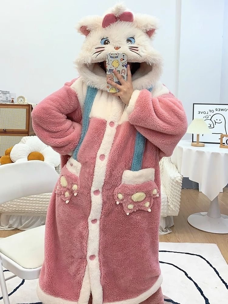 パジャマ女性冬カップル冬サンゴフランネルフランネル秋と冬のモデルは家の服のスーツの外で着用することができます