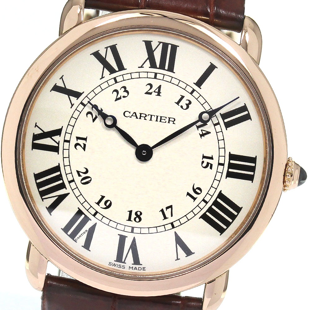 カルティエ CARTIER W6800251 ロンドルイ K18PG 手巻き メンズ 良品 _807883【中古】