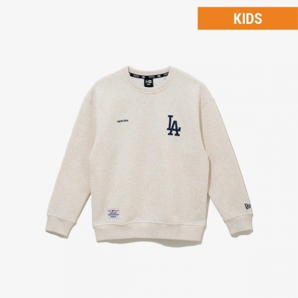 MLB キッズ LA ドジャース チーム ロゴ スウェットオートミール