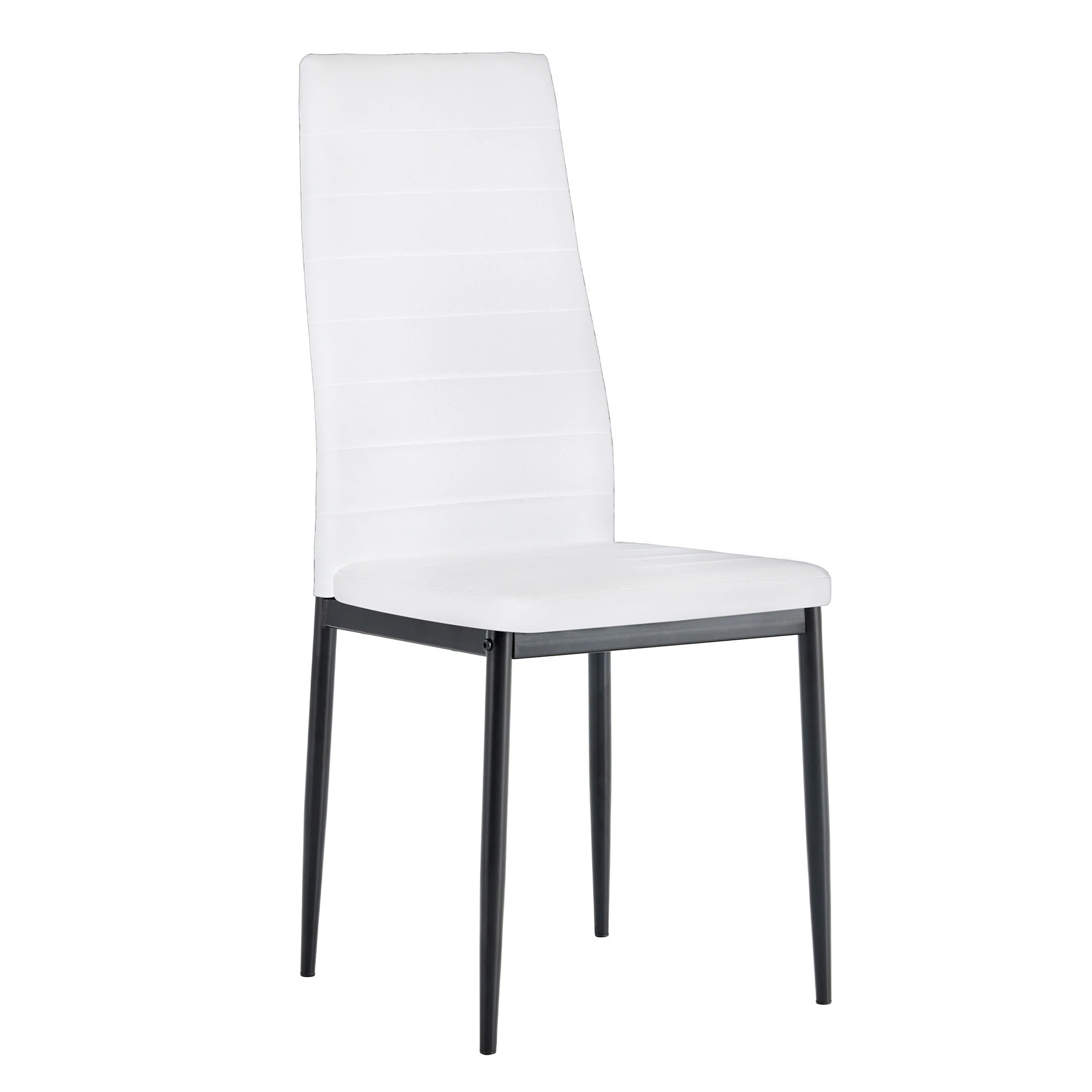 235【ホワイト座面　黒足　2脚】ダイニングチェア 椅子 イス レザー　食卓椅子　レトロ モダン 北欧 コンパクト リビングチェア