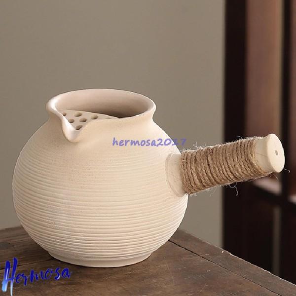 安い陶のやかん サイドハンドル ガス 土鍋 耐熱 直火 調理器具 湯沸かし 広口 均一加熱 大容量 陶器 かわいい おしゃれ 耐熱陶器 家庭用 価格が下がりました