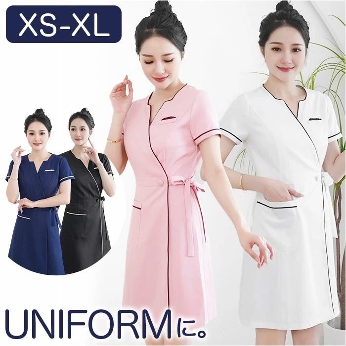 エステ ユニフォーム ワンピース 半袖 通販 クリニック 制服 ユニホーム おしゃれ レディース サロン エステサロン 美容サロン ネイルサロン セラピスト 歯科衛生士 美容院 美容師 エステティシャ