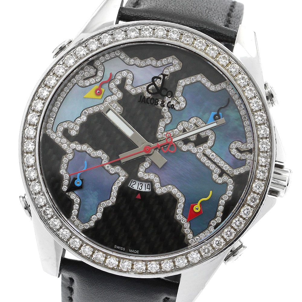 ジェイコブ JACOB&CO JC127D 5タイムゾーン デイト クォーツ メンズ _903600【中古】