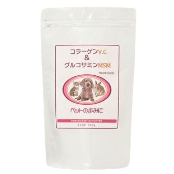 ペットの歩みに「コラーゲンV.C&グルコサミンMSM」500mg×600粒 犬サプリメント 関節 軟骨成分 コンドロイチン プロテオグリカン 高齢 犬サプリ ペットサプリ