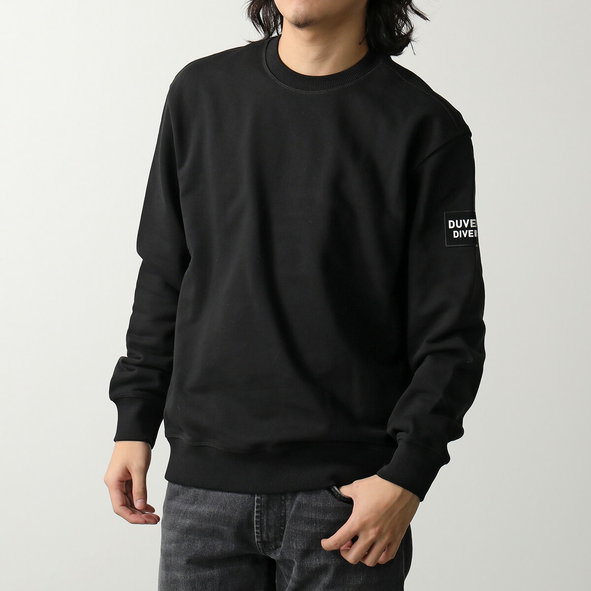 Duvetica デュベティカ スウェットシャツ VUMT00214 メンズ 長袖 コットン クルーネック ロゴ トレーナー リブ NERO/BKS