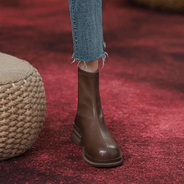 8803 女性ブーツ アンクルブーツ 冬ブーツ フラットワーカー ワーキングブーツ (S9069623)