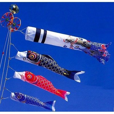 どこでも飾れる！金昇龍吹流し入り15号友禅染め3色鯉のぼりフルセットお庭＆ベランダ用ナイロンタフタ鯉のぼり【新型どこでもスタンドロングポールタイプ付】江戸唯一の鯉職人川尻金龍作【C6501】