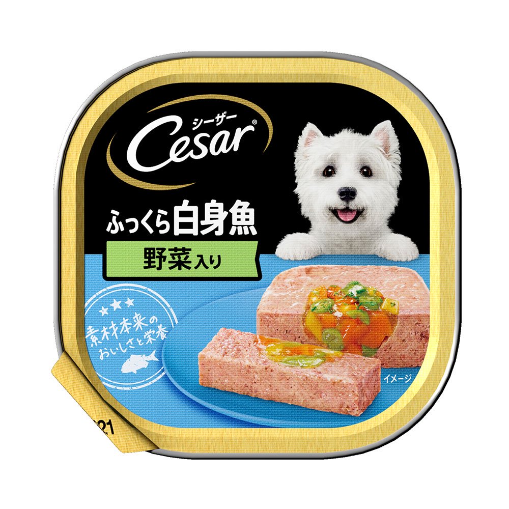 シーザー　ふっくら白身魚　野菜入り　１００ｇX２４個　ドッグフード　ＣＲＣ45―08―45―20―00