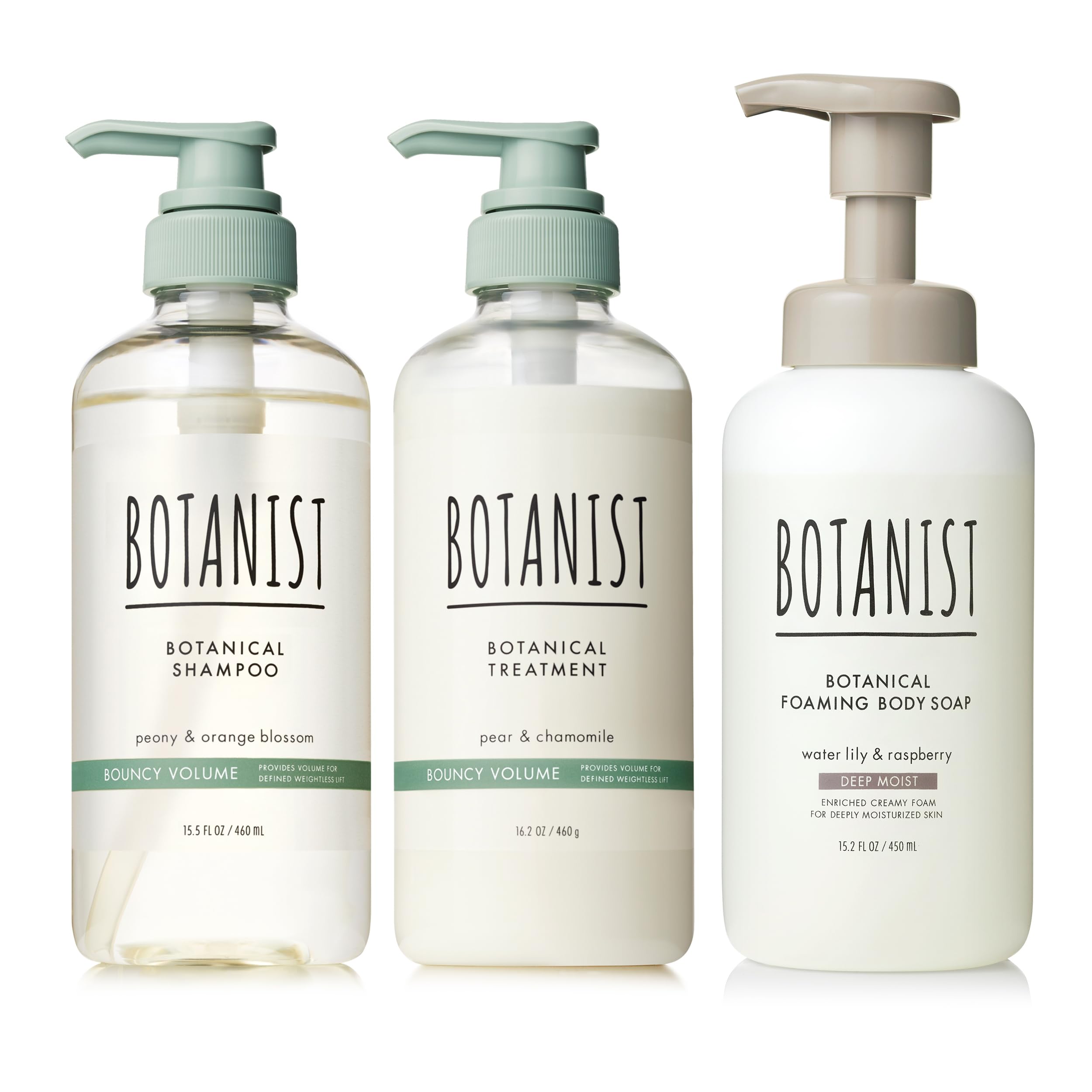 BOTANIST ボタニスト シャンプー トリートメント ボディーソープ 泡 3点セット バウンシーボリューム × ディープモイスト