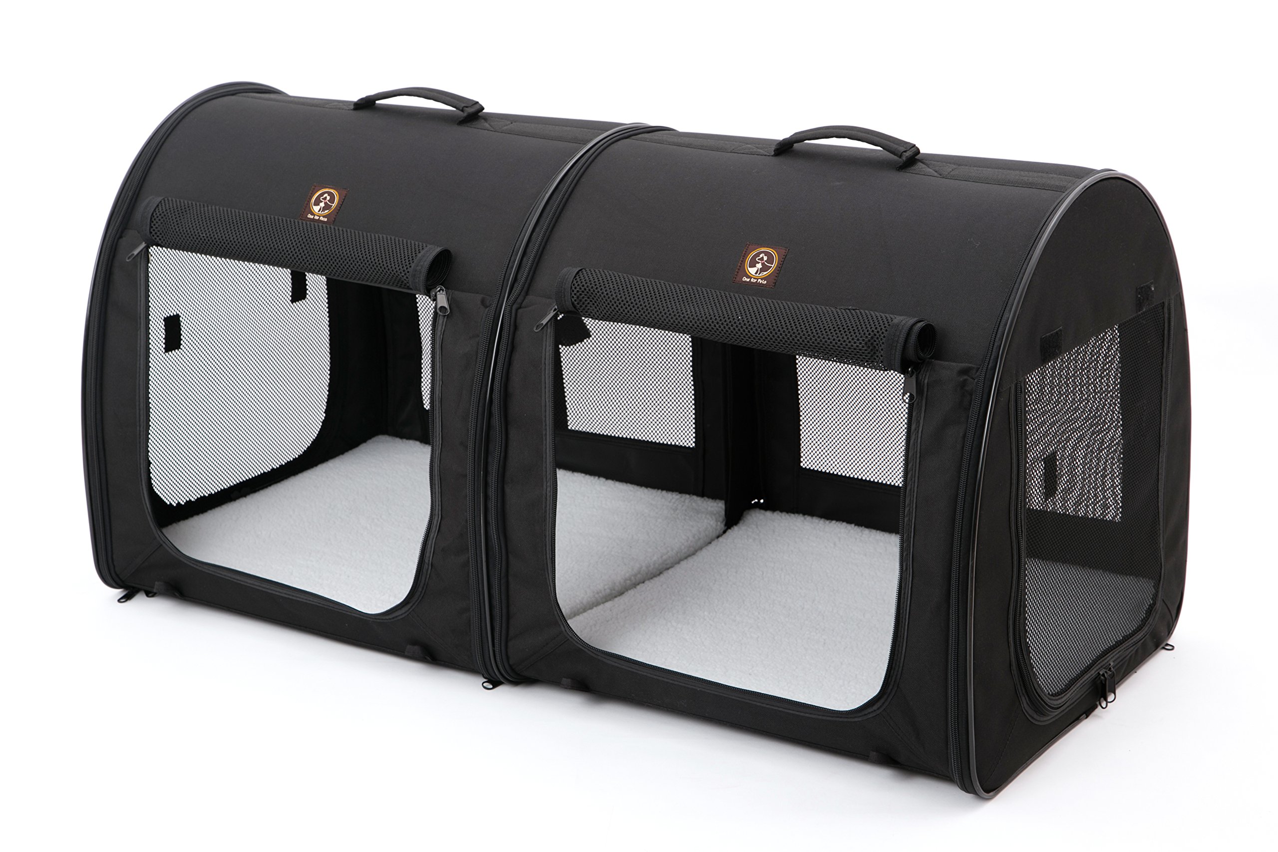 ワン・フォー・ペッツ (One for Pets) ポータブル・ケージ オールブラック ダブル