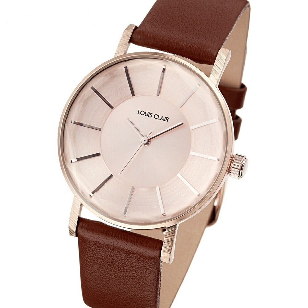 時計収納BOX付 国内正規品 ルイクレール 時計 レディース 腕時計 手表 Rivoli リヴォリ ピンクゴールド ブラウン 茶 レザー 革 CL01-BR 誕生日プレゼント ポイント消化