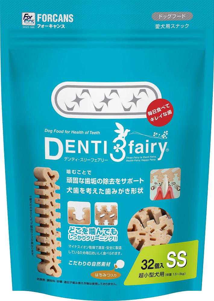（まとめ買い）フォーキャンス デンティ/スリーフェアリー 徳用 SS（32個入） 犬用おやつ [x6]