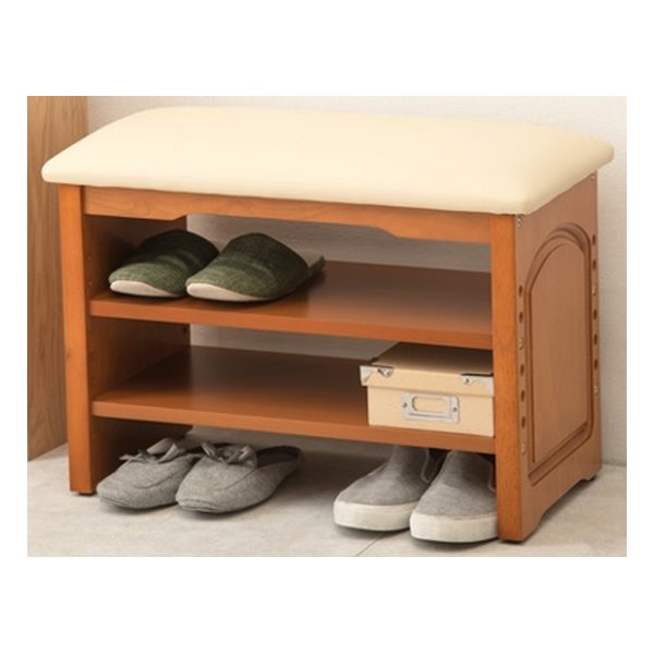 玄関ベンチ 幅60×奥行31×高さ43×座面高43cm VH-7101LBR