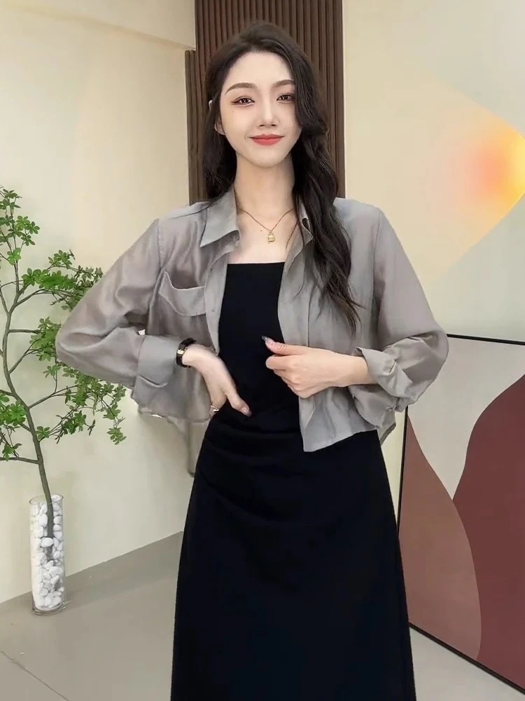 1つ買うと10個無料の婦人服アイスシルク長袖トップスデザインセンスカジュアルエアコンカーディガン薄手コート