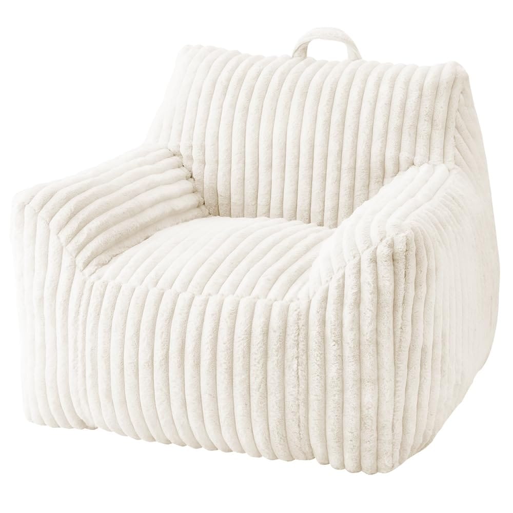 roomnhome roomnhome×リコメン堂 肘付き ふわふわ フロアソファ 1人掛けソファ (ホワイト 大人用)