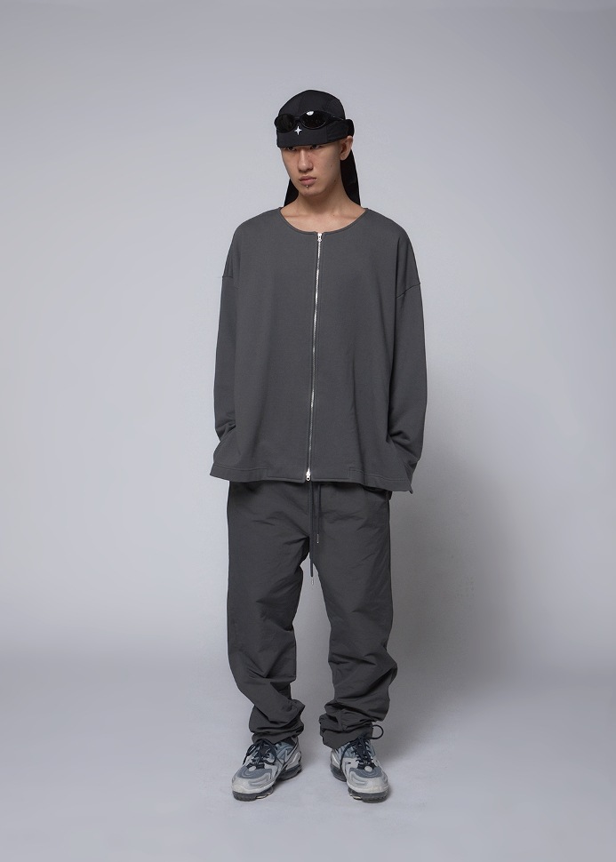 【IFEELLUCKY】 CUT LINE ZIPPER SWEAT : GRAY