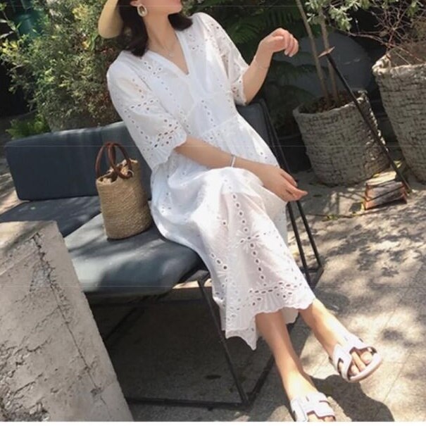 レディース ワンピース ロングワンピース 膝下 ロング ロング丈 マキシ マキシ丈 フリル 透け感長袖ロング・マキシ丈ワンピ
