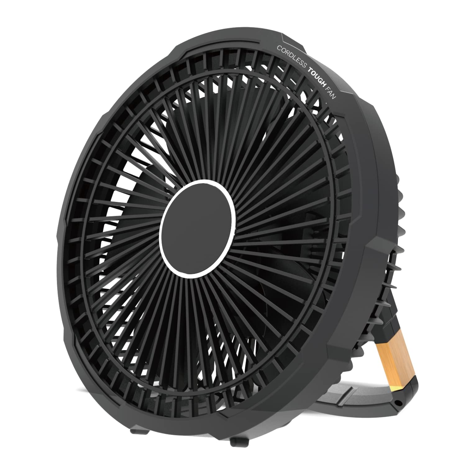 トップランド 卓上扇風機 コードレス タフ FAN [ ホーム ＆ アウトドア ] 防水 ラバーボディ 3電源対応 (AC USB 別売乾電池) 風量調節3段階 多目的スタンド ブラック SF-TF1