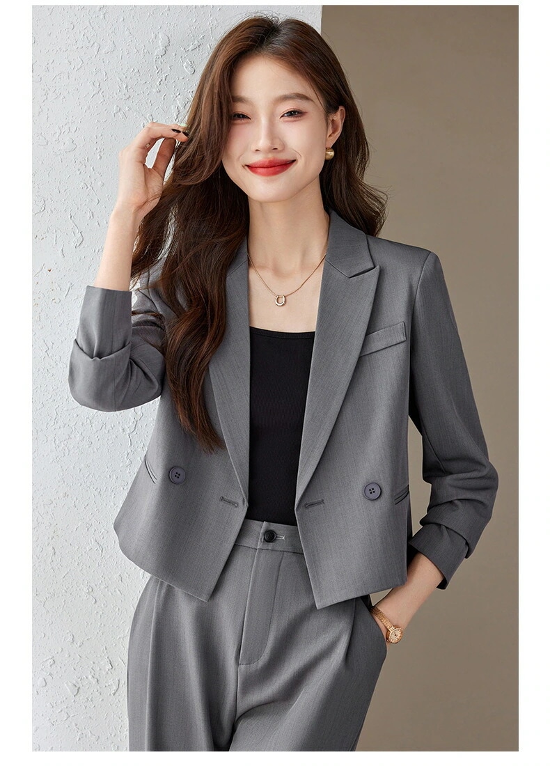 再販未定S～2XL（3L）3色ブラック グレー ベージュ スーツ セットアップ ツーピース ジャケット＆パンツスーツ 結婚式 パーティー OL 卒業式 入学式 インスタ 撮影オシャレデザインジ