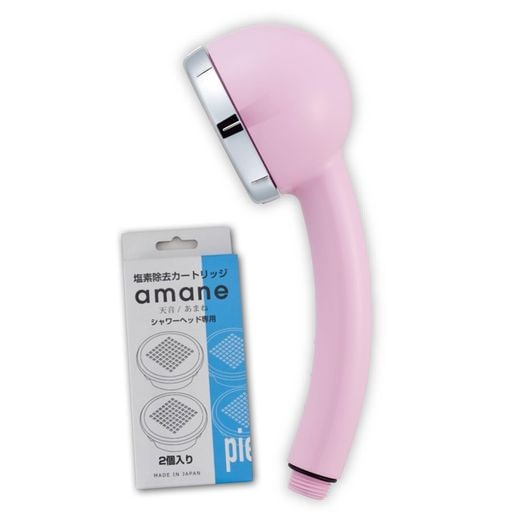 [メーカー公式限定] 【AMANE スタンダード スキンケアセット】水 美容 シャワーヘッド 高水圧 マイクロナノバブル 炭酸シャワー 節水 塩素除去 取付簡単 日本製(ソフトピンク)