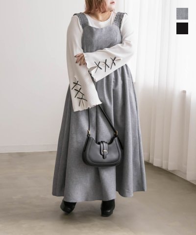 大きいサイズ レディース LL 3L 4L XL XXL XXXL CLETTEオリジナルギャザーフリルワンピース