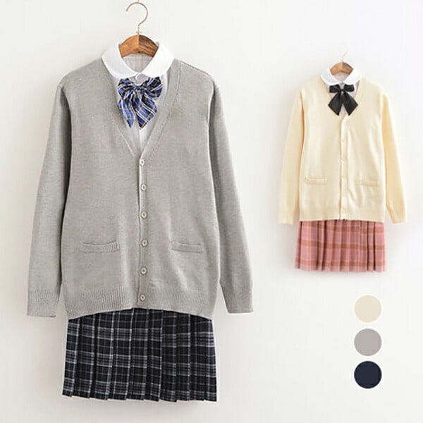スクール 女子高生 制服 JK制服 女子高生 スクール仮装 カーディガン スカート プリーツ 蝶ネクタイ シャツ コスチューム JKコスプレ グレー レディース 学生 高校 中学 学校 通学 女子 入