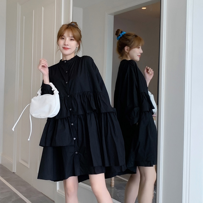フレアワンピース ブラック ワンピース ロング ロング丈 スリム 細身 ストレート スマート