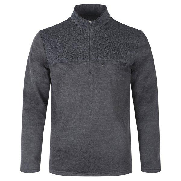 メンズ冬キルティングハーフジップスパンデックス起毛TシャツBR-TSW-JT888M-チャコール
