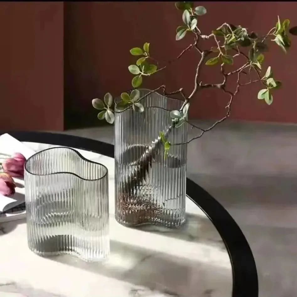 透明 大きな花瓶 ガラス花瓶 リビング ホーム 【10点セット】モダン フラワーアレンジメント 装飾 幾何学的 クリエイティブ フットプリント オーナメント シンプル