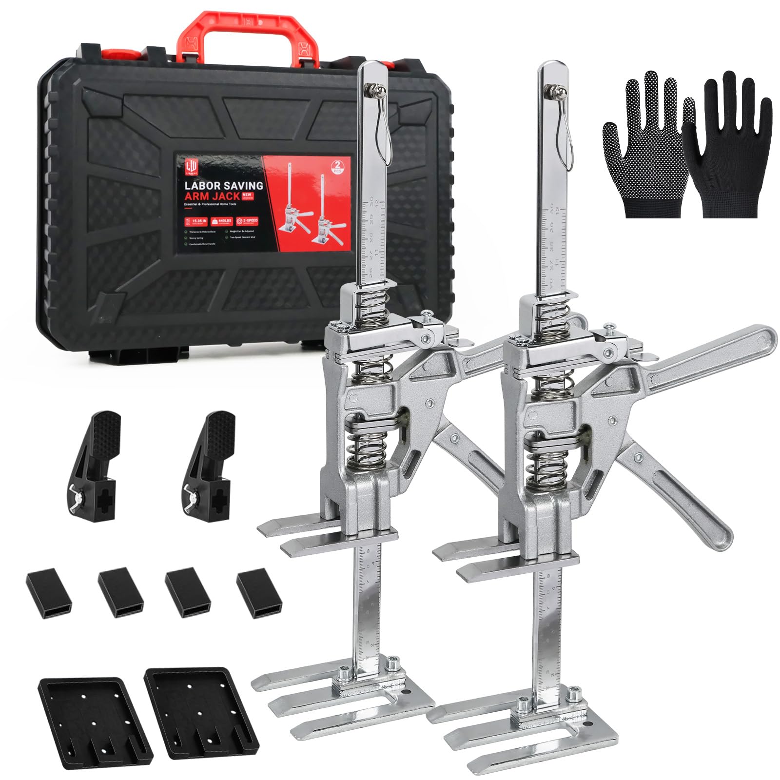 省力化アームジャッキンド き ハ労力節約アーム 2パック家具リフターツール 多機能ハンドリフティングジャックツール耐荷重440LB