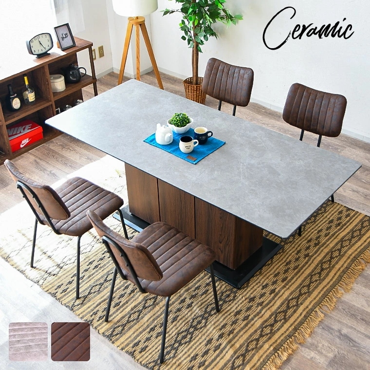 セラミックテーブル セラミック ダイニングテーブルセット 4人掛け 180cm 大理石柄 石目調 グレー ダイニングテーブル5点セット テーブル 天板下収納 収納 北欧テーブル