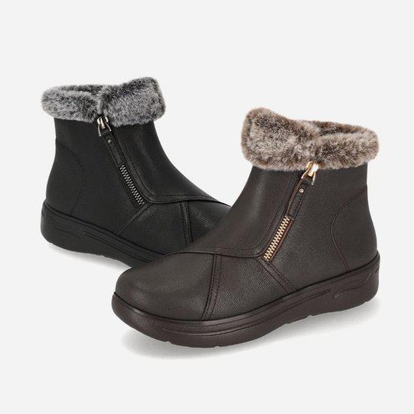 軽量クッションファー起毛女性アンクルブーツ1XWA68XR_GN