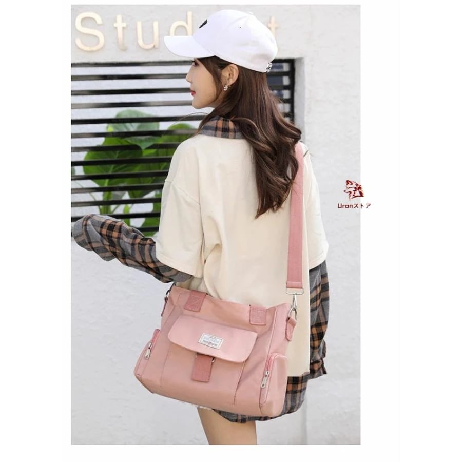 ショルダーバッグ レディース 斜め掛け ナイロン 軽量 小さめ 斜め掛けバッグ ナイロンバッグ 防水 2way トートバッグ ファスナー付き 肩掛け 軽い バッグ カバ