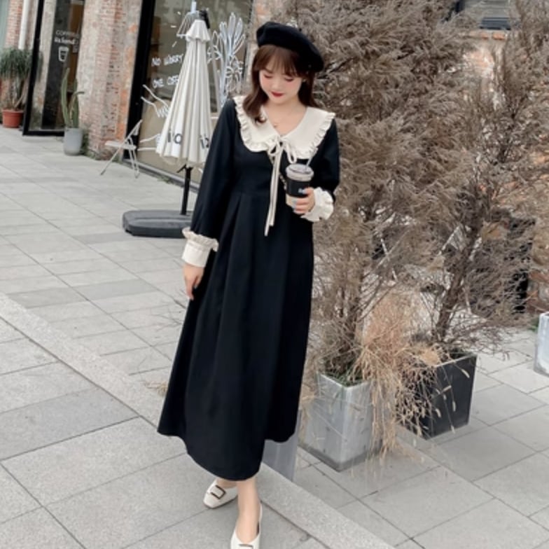 ワンピース デート フレアワンピース 袖あり 長袖 かわいい 大人可愛い きれいめ シンプル カジュアル 大人 上品 おしゃれ お洒落 主役級 存在感 春 秋 10代 20代 30代 レディース