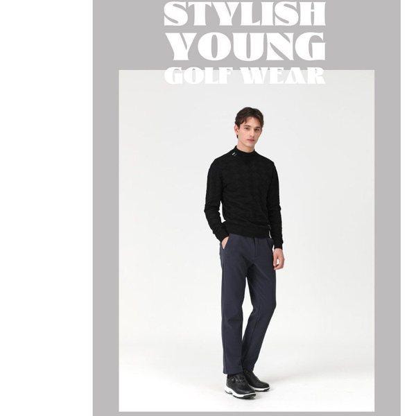 男性オビバンドポイントパンツ6J71682ダークグレーブラック04_CC