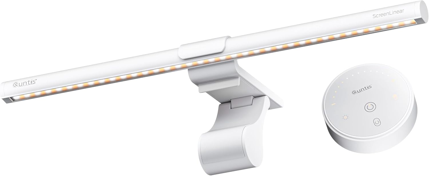 Quntis モニターライト USB給電 デスクライト 目に優しい 反射防止 色温度調節可能 CRI95 湾曲モニター対応 無線リモコン付き 在宅ワーク/ゲーミング/勉強用 プレゼント対応