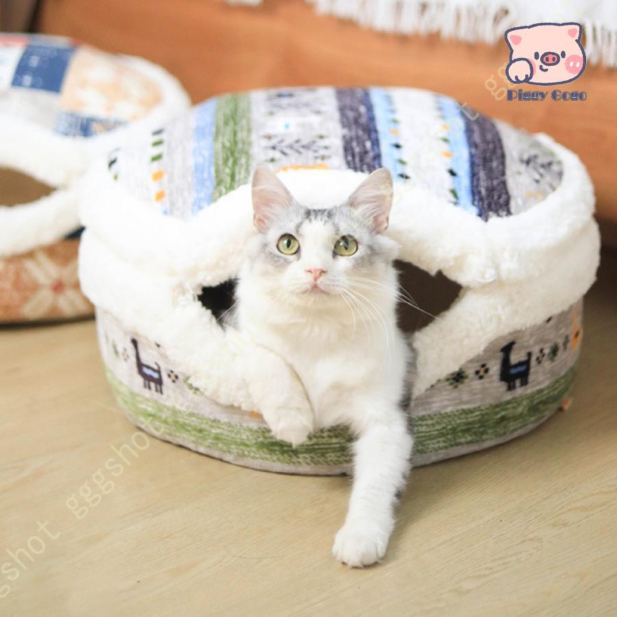即納 キャットハウス 猫ハウス 冬 ドーム型 ペットベッド 暖かい 大きめ ふわふわ 洗える 犬 猫 ベッド 犬ハウス 室内 冬 ふわふわ 滑り止め おしゃれ ペットハウス