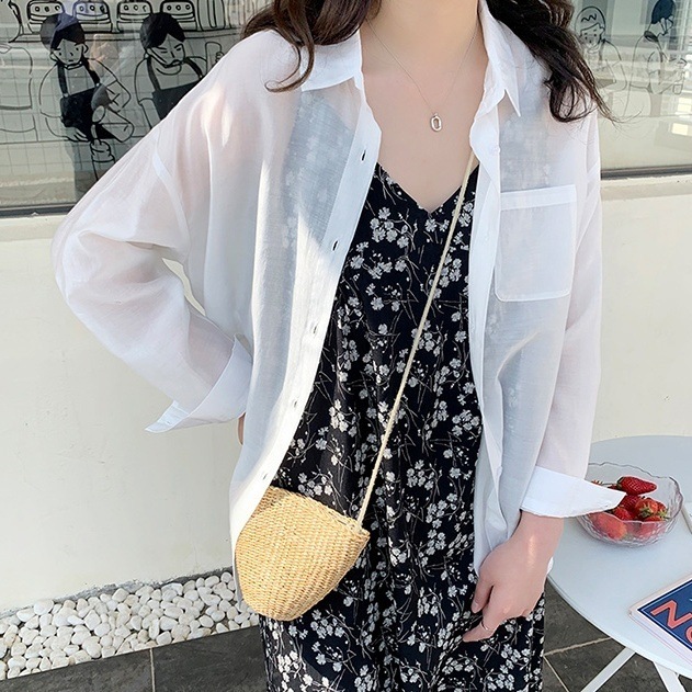 2color レディース トップス シャツ ライト アウター ライトアウター 薄手 シースルーシャツ