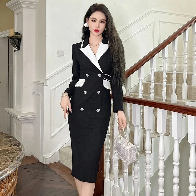 【JY.上品】 2024秋冬 スーツワンピース 通勤 ドレス パーティー 着痩せ 大人 お呼ばれ 同窓会 披露宴 卒業式 結婚式 ウェディング 二次会 成人式 1