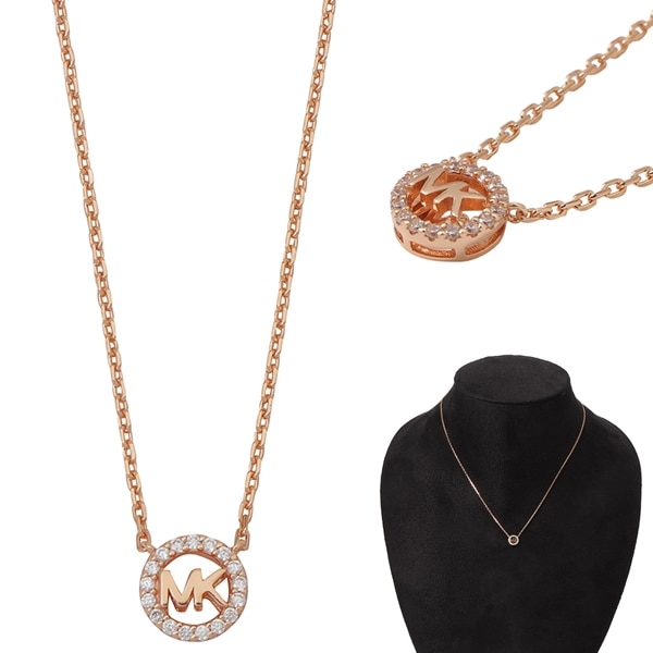 MKC1726CZ791 パヴェ チャーム ネックレス ペンダント ローズゴールド アクセサリー PAVE LOGO CHARM 12,994円