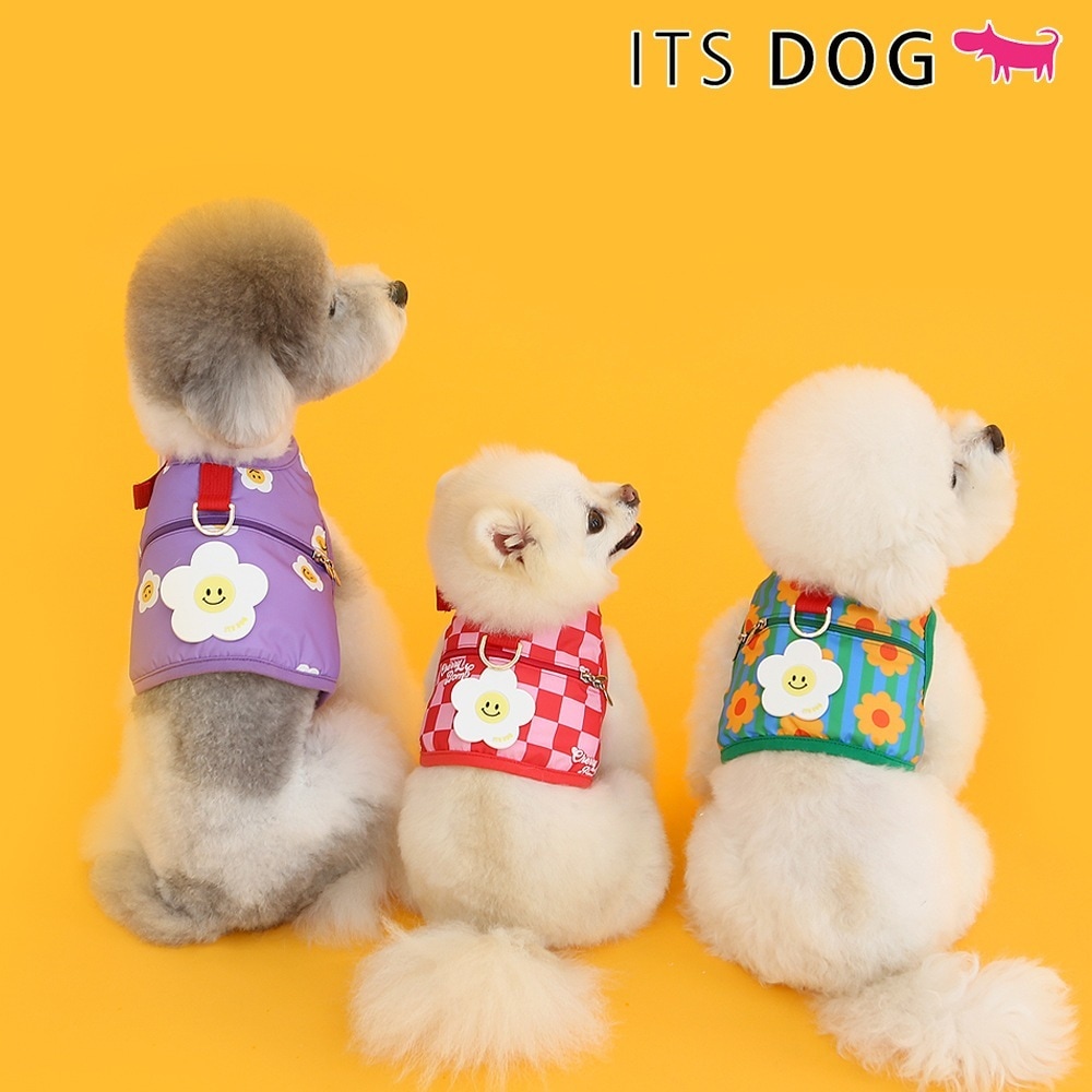 (韓国製の犬のハーネスです) Ice Popping Cool Harness Set (保冷剤を入れて使用できるハーネス)