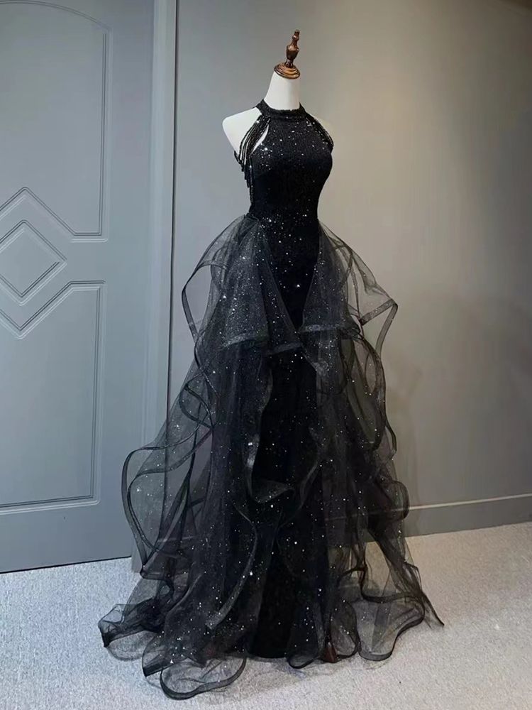 黒のイブニングドレス2024気質とテール誕生日と成人式夏 5,477円