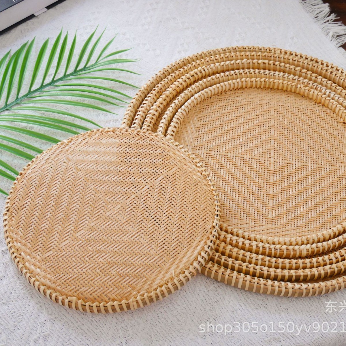 竹編み収納かご 細目無しザル 丸箕 饅頭蒸し皿 干しトレイ インテリア