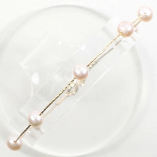 K14 14金 YG イエローゴールド ブレスレット パール(真珠) 約17cm ジュエリー 中古