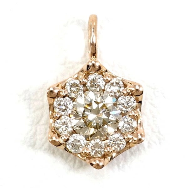 エステール K18PG ペンダントトップ ダイヤ 0.31 総重量約0.8g ジュエリー 中古