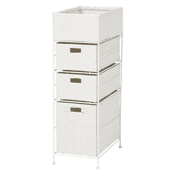 ランドリーチェスト 引出し3杯 すき間収納 キャスター付 サニタリー収納 幅25 グレー