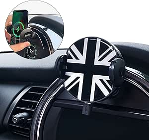 スマホホルダー BMW ミニクーパー 専用 ワイヤレス充電 挟み込み式 車載ホルダー 車 スマホ スタンド BMW Mini Cooper 携帯ホルダー 高級合金素材 車載ホルダー 車ナビ 360度回