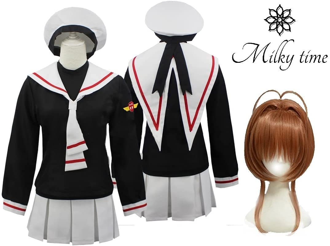 ウィッグ付 カードキャプターさくら 友枝小学校 制服 風 コスプレ+ウィッグセット 衣装
